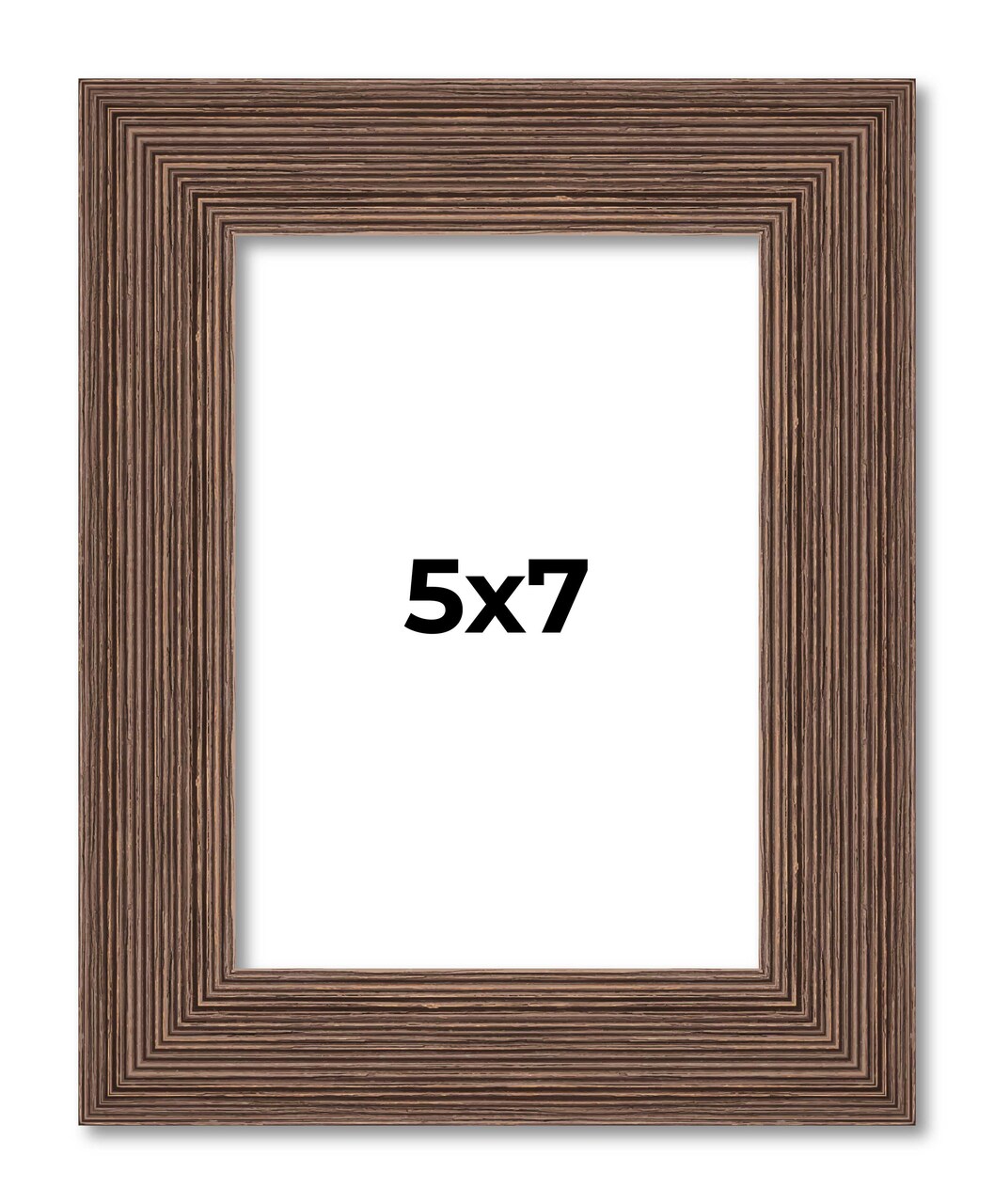 5x7 Wide Barnwood Picture Frame with UV-Resistant Acrylic & Acid Free Backing, Available in 6 Paint Finishes - Grey, Brown, White, and Black